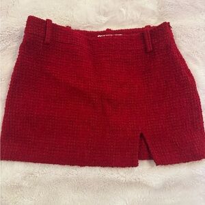 Women's Red Tweed Skirt